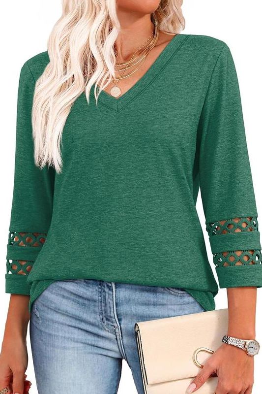 Top with Elegant Edge V-Neck