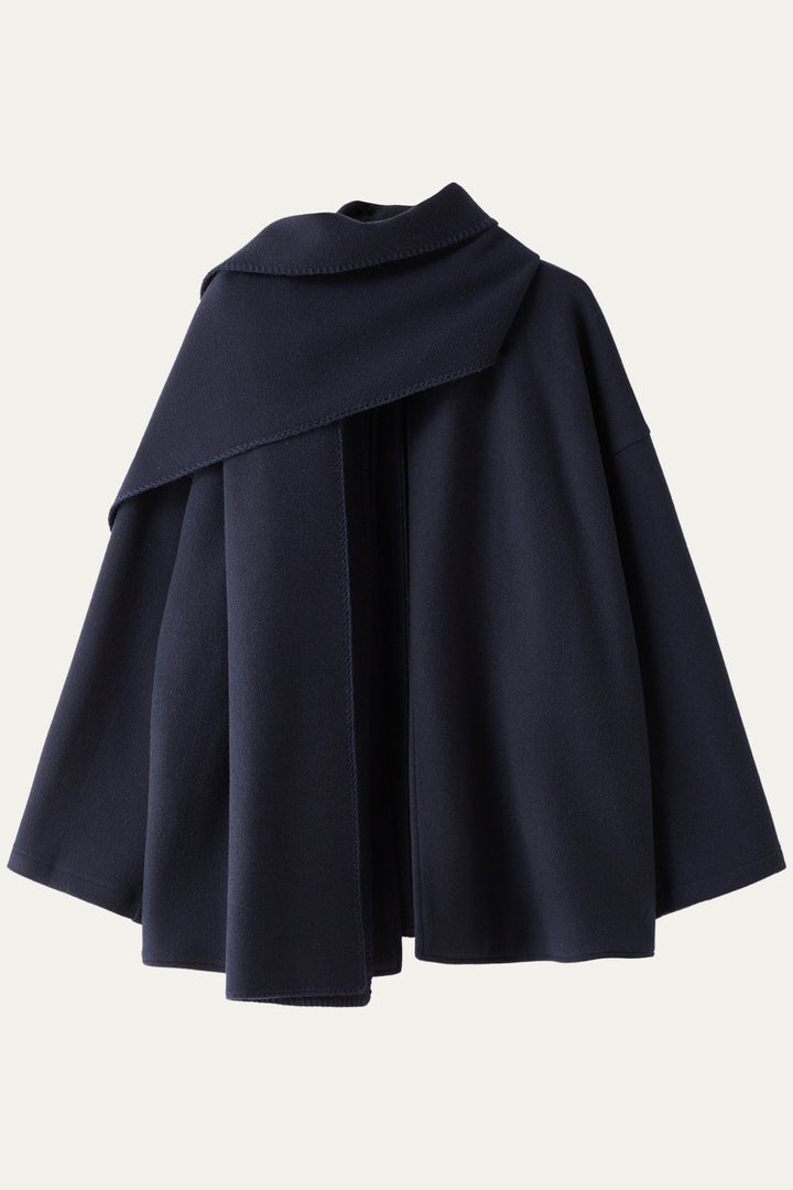 Jacket with oversized scarf