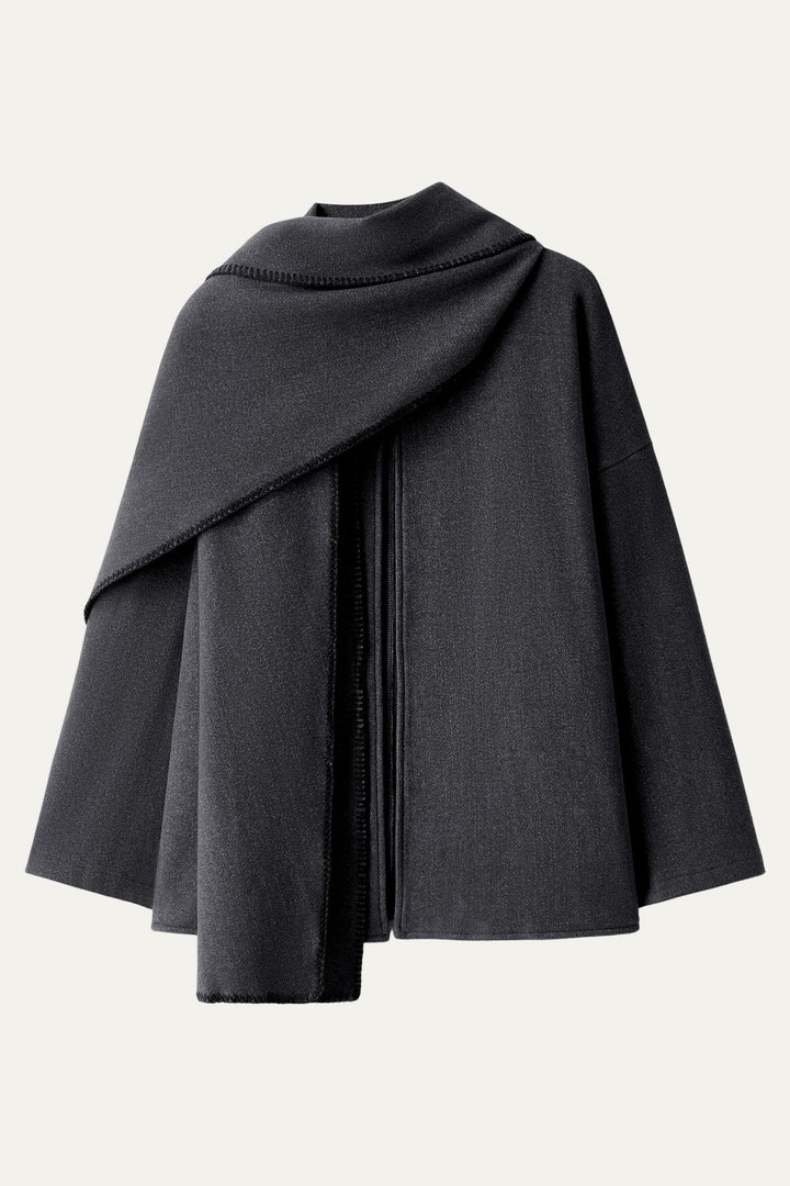 Jacket with oversized scarf