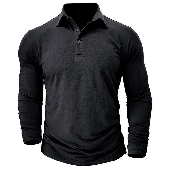 Contemporary Long Sleeve Polo With Modern Edge