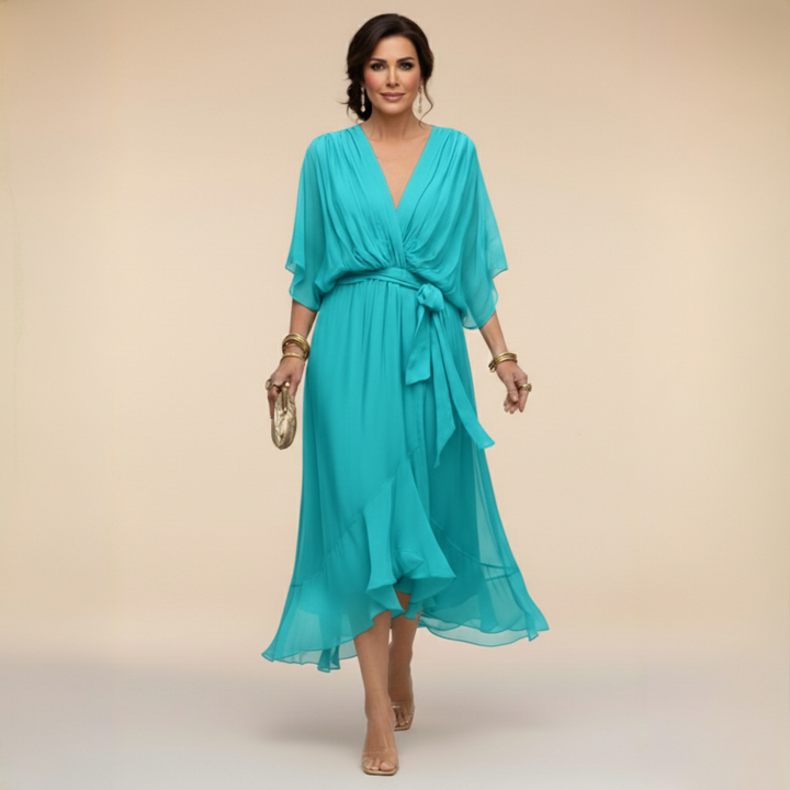 Sorena | V-Neck Buttoned Maxi Dress