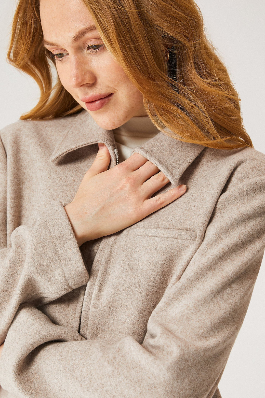 Cropped jacket with full zip