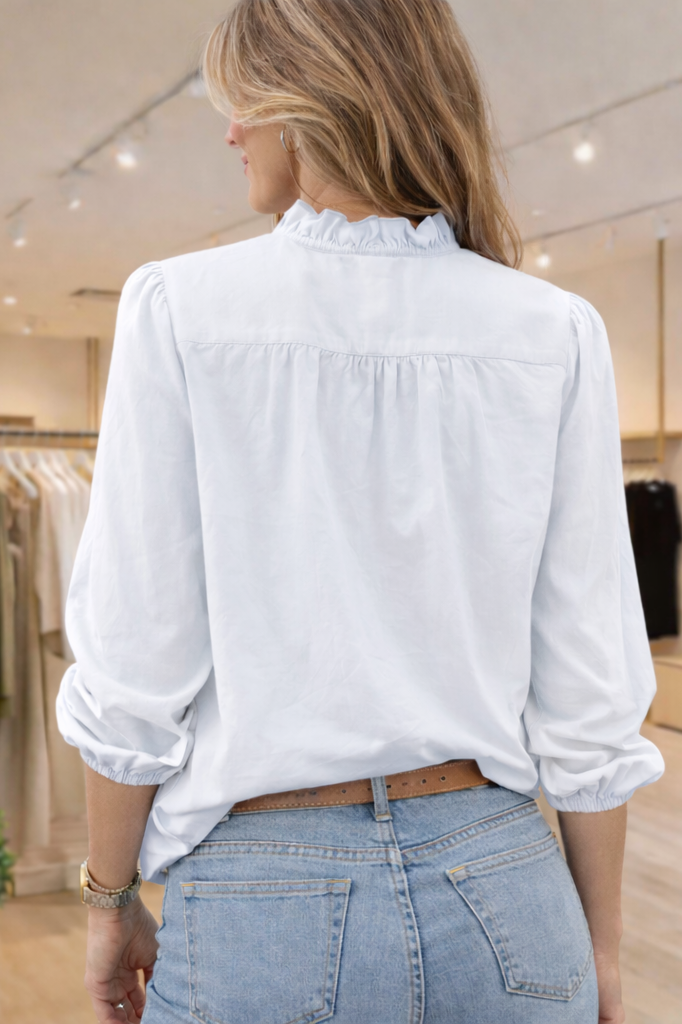 Chic Harmony Blouse with V-Neck