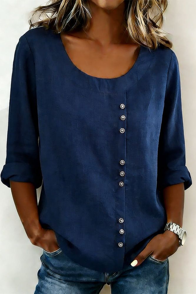Chic Button-Up Casual Blouse