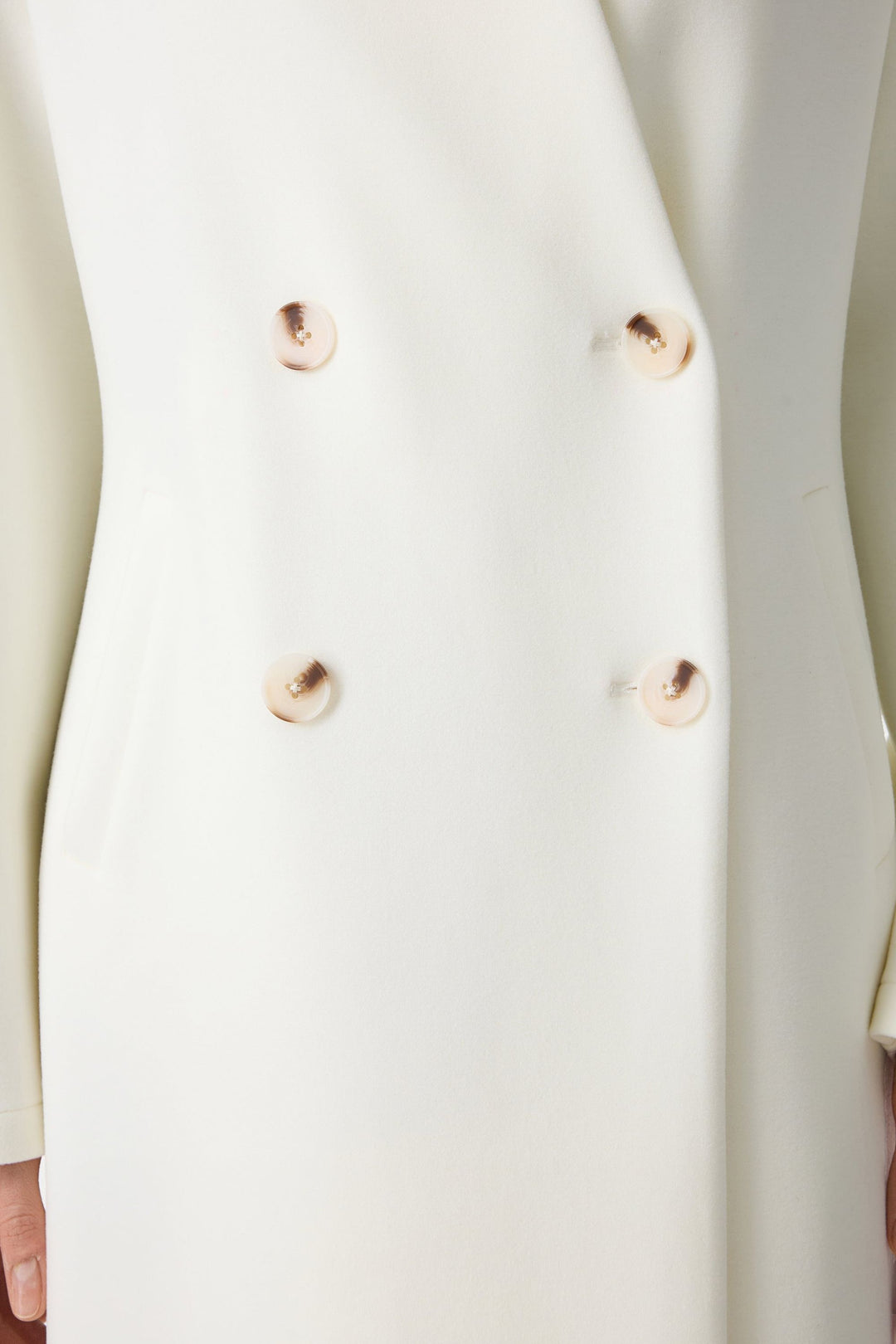 Double-breasted coat with standing collar