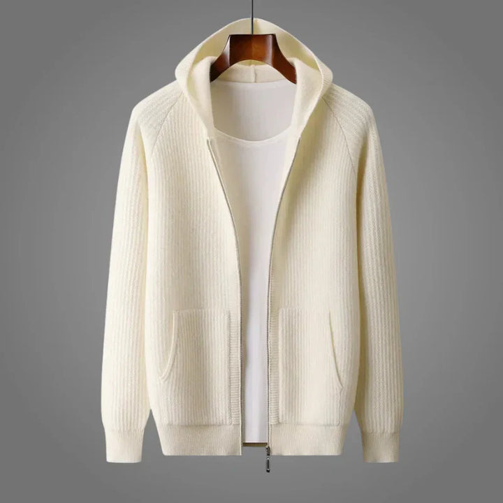 Textured Zip-Up Hoodie