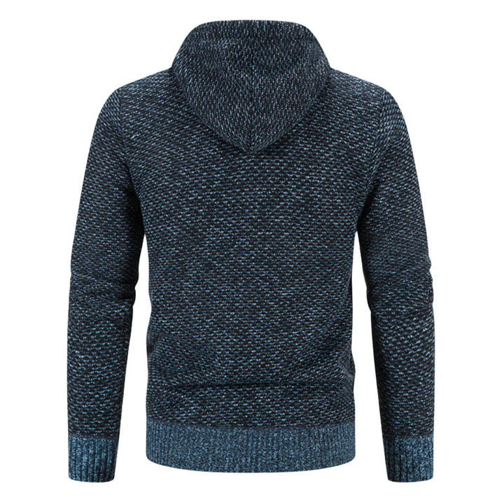 Textured Knit Zip-Up Hoodie