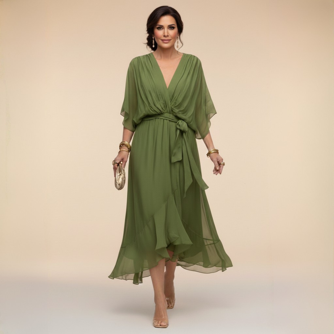 Sorena | V-Neck Buttoned Maxi Dress