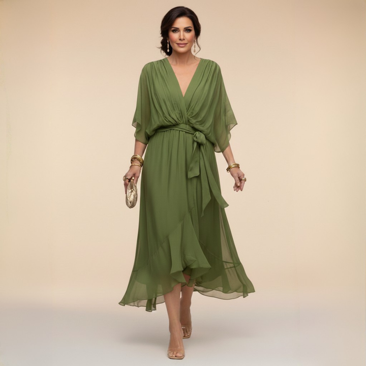Sorena | V-Neck Buttoned Maxi Dress