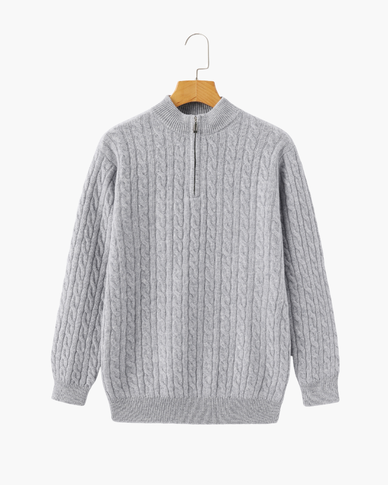 Cashmere Knit Half-Zip Sweater