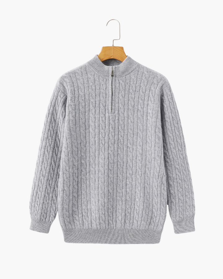Cashmere Knit Half-Zip Sweater