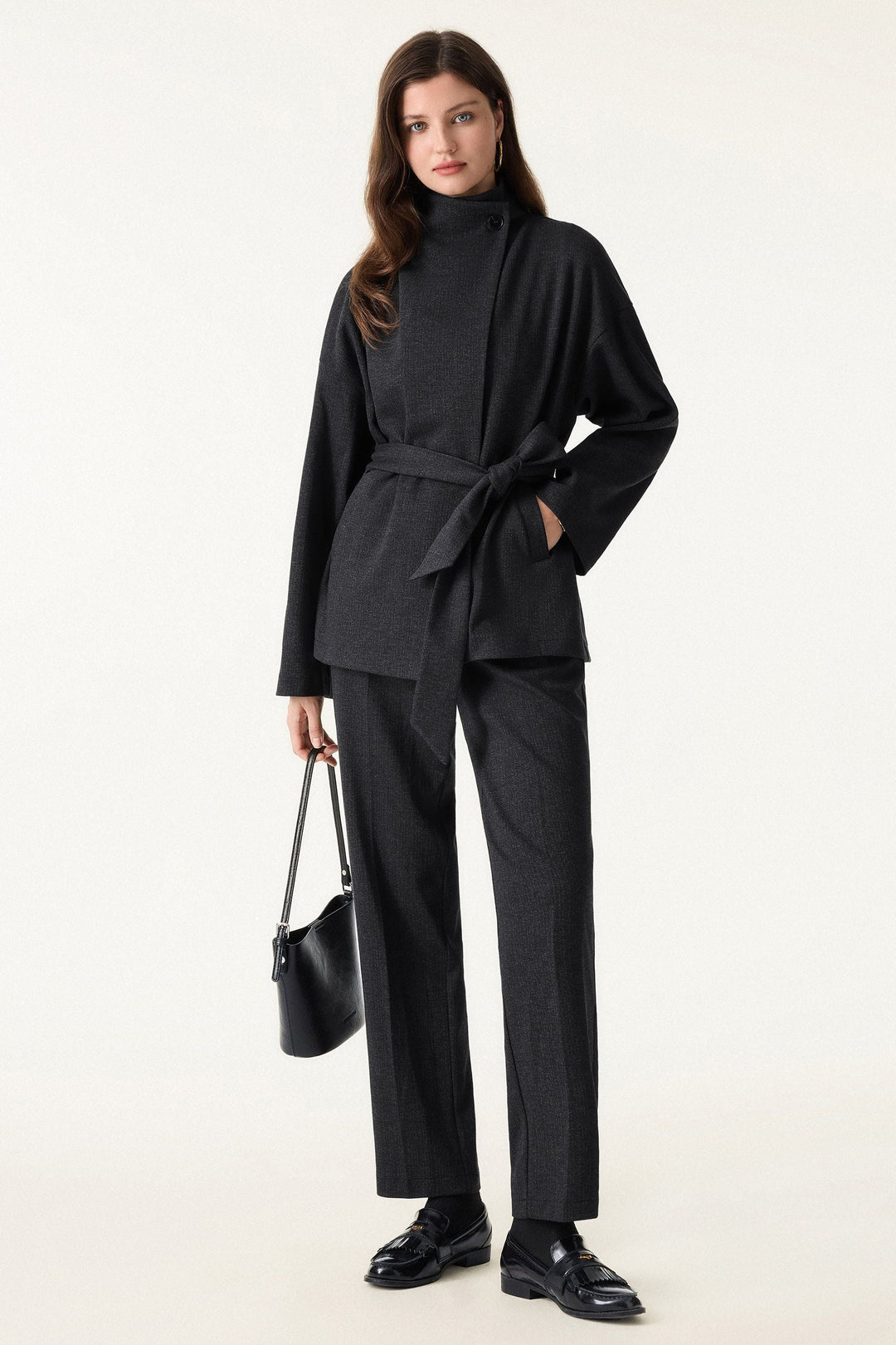 Retro jacket with belt