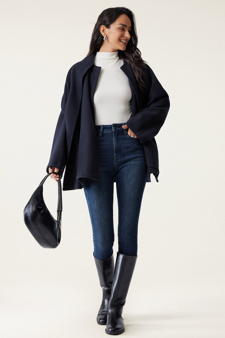 Jacket with oversized scarf