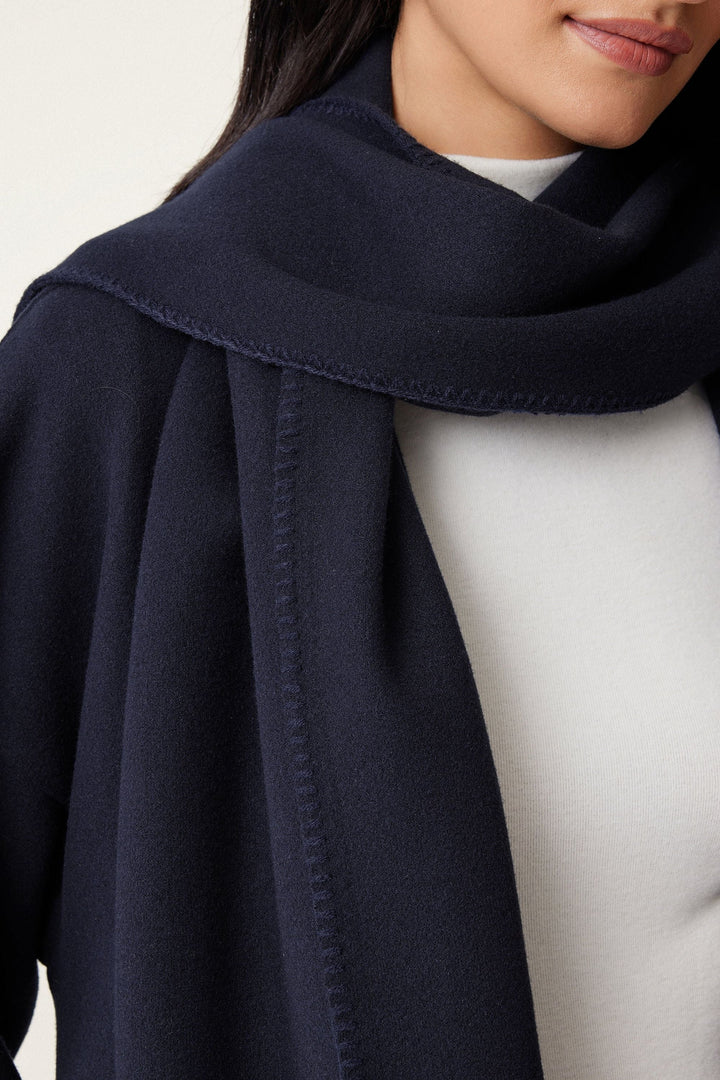 Jacket with oversized scarf
