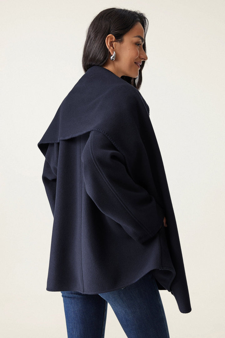 Jacket with oversized scarf