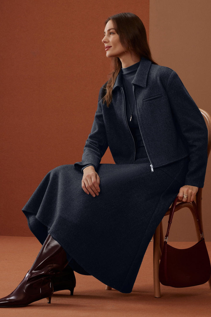 Cropped jacket with full zip