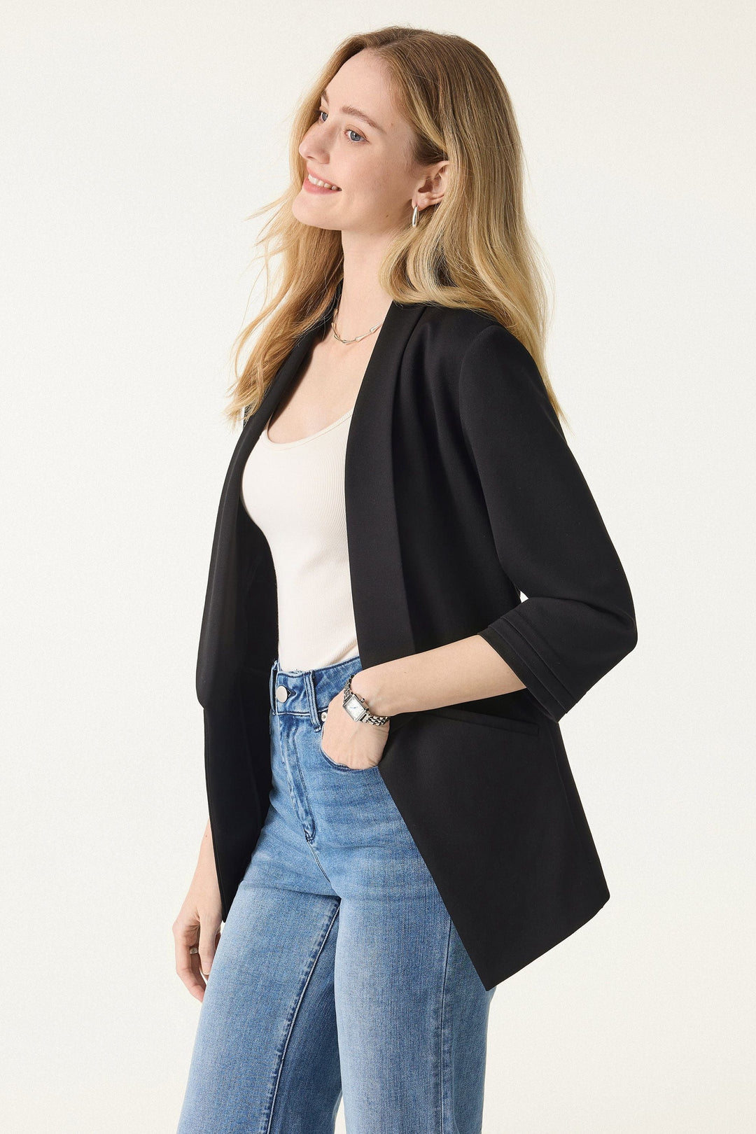 Blazer with 3/4 sleeves