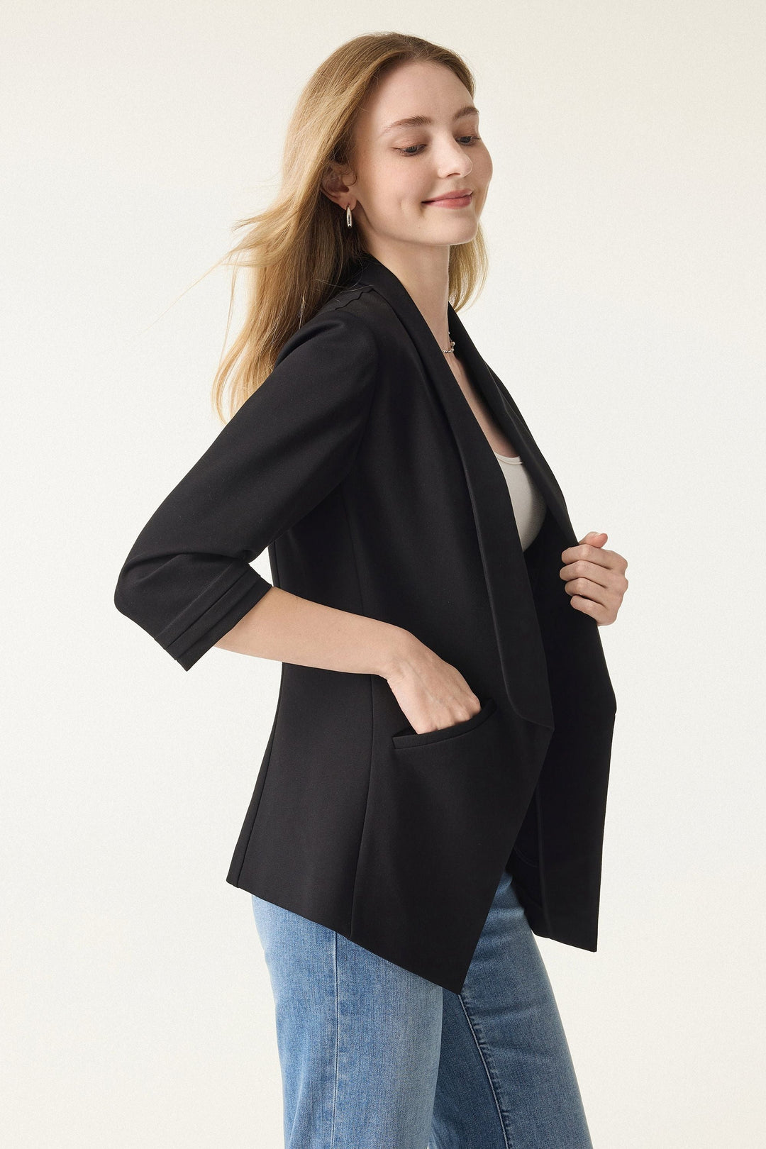Blazer with 3/4 sleeves