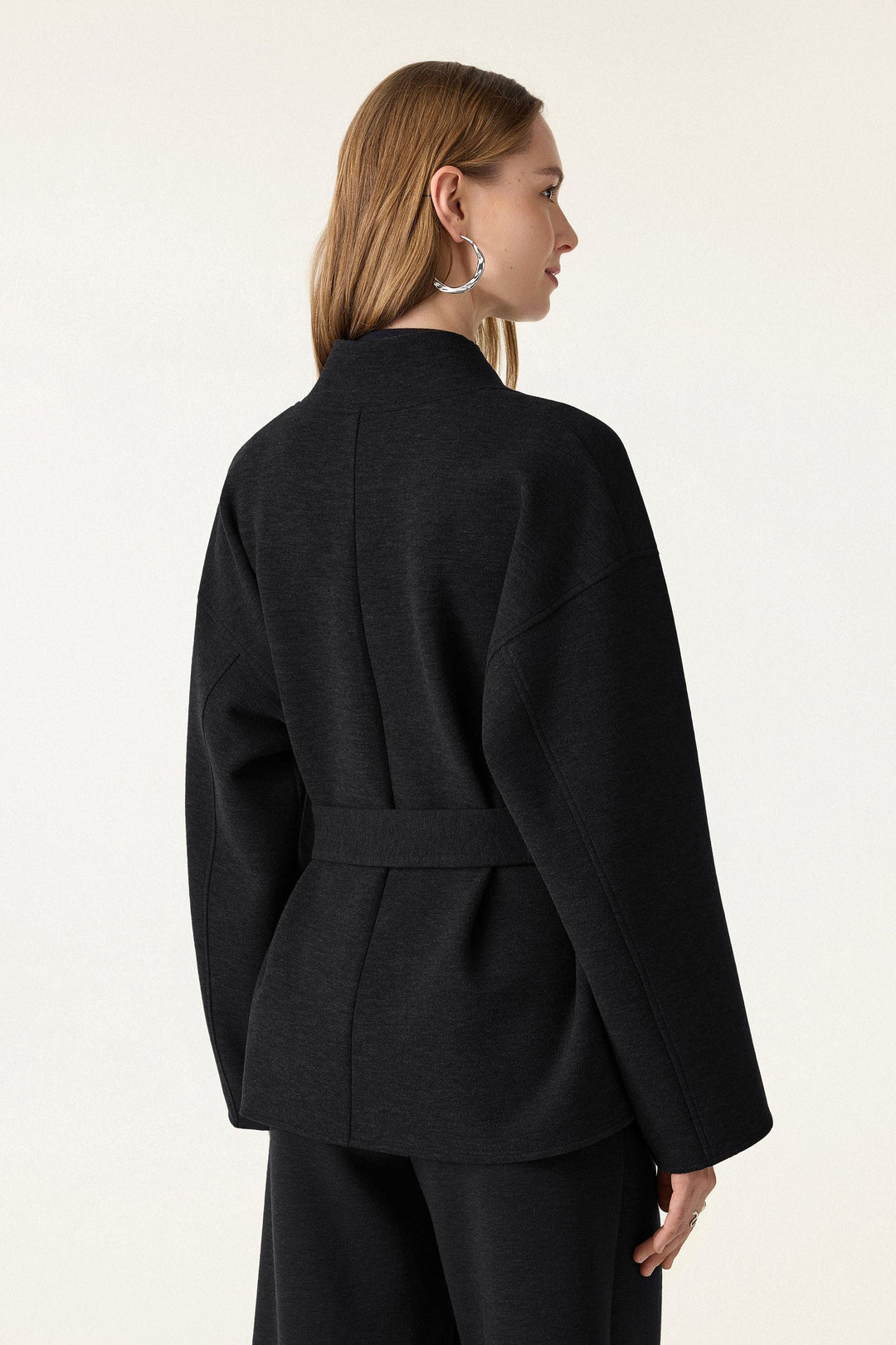 Belted robe-style coat