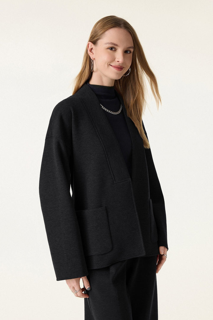 Belted robe-style coat
