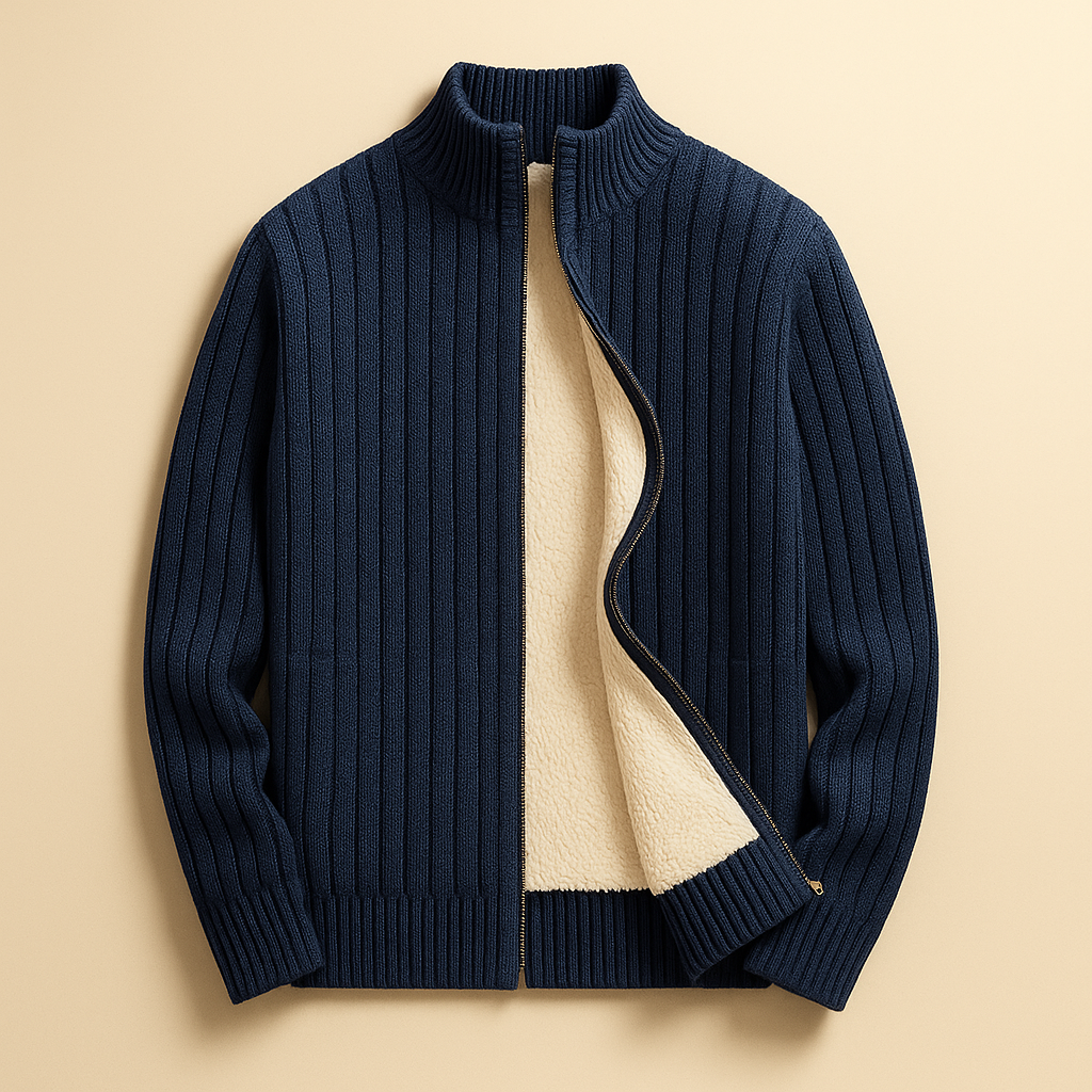 Cashmere Zip-Up Cardigan