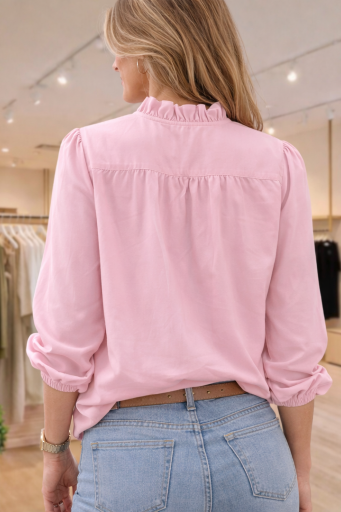 Chic Harmony Blouse with V-Neck