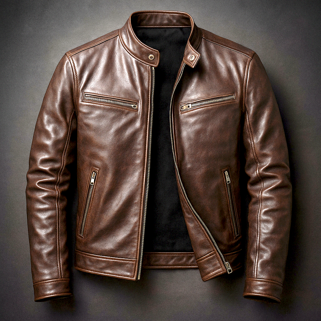 Hudson Heritage Leather Biker Jacket
