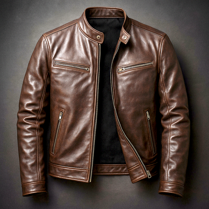 Hudson Heritage Leather Biker Jacket