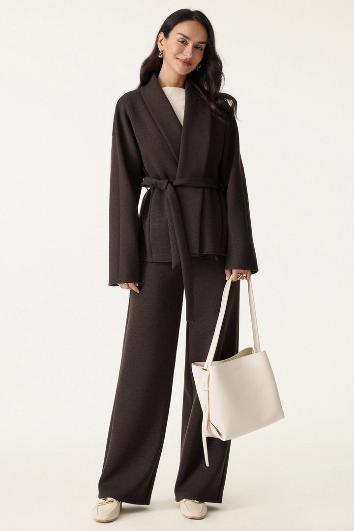 Shawl Collar Jacket with Belt
