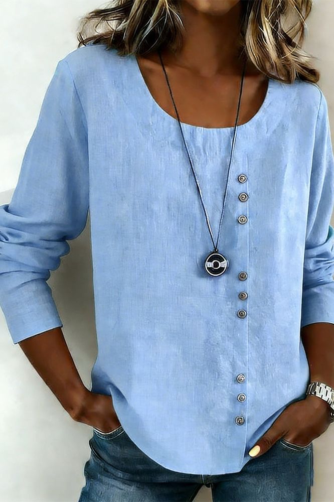 Chic Button-Up Casual Blouse