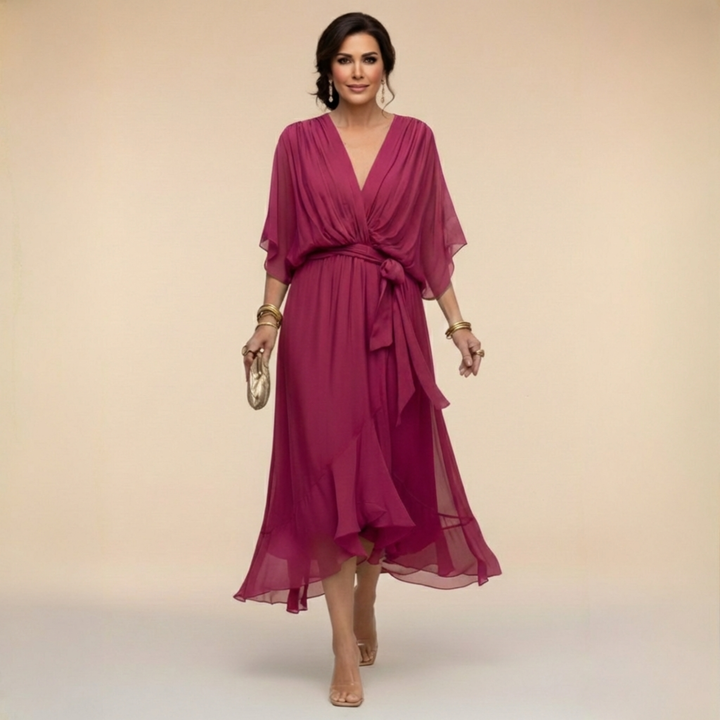 Sorena | V-Neck Buttoned Maxi Dress