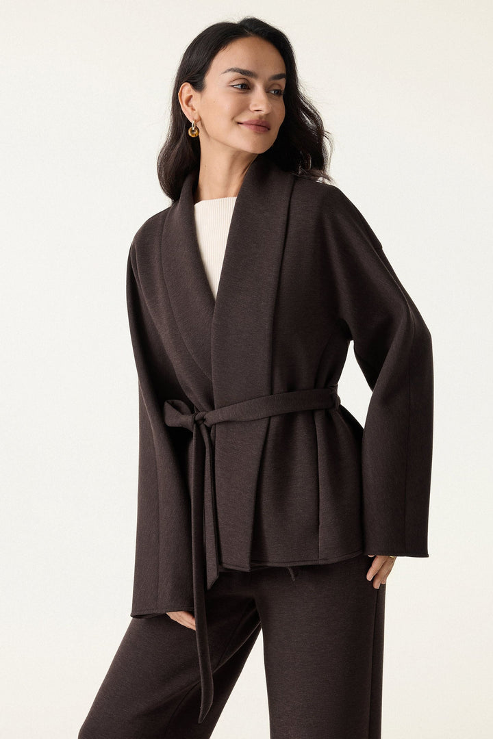 Shawl Collar Jacket with Belt