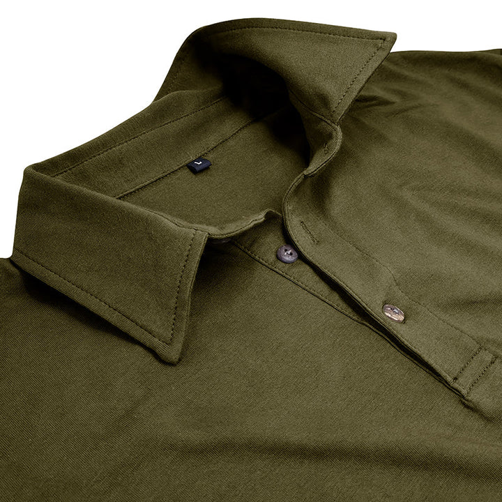 Contemporary Long Sleeve Polo With Modern Edge