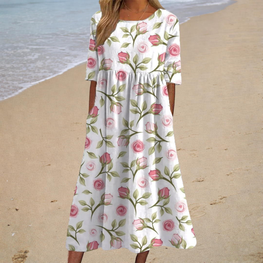 Maxi fluid dress, chic and comfortable
