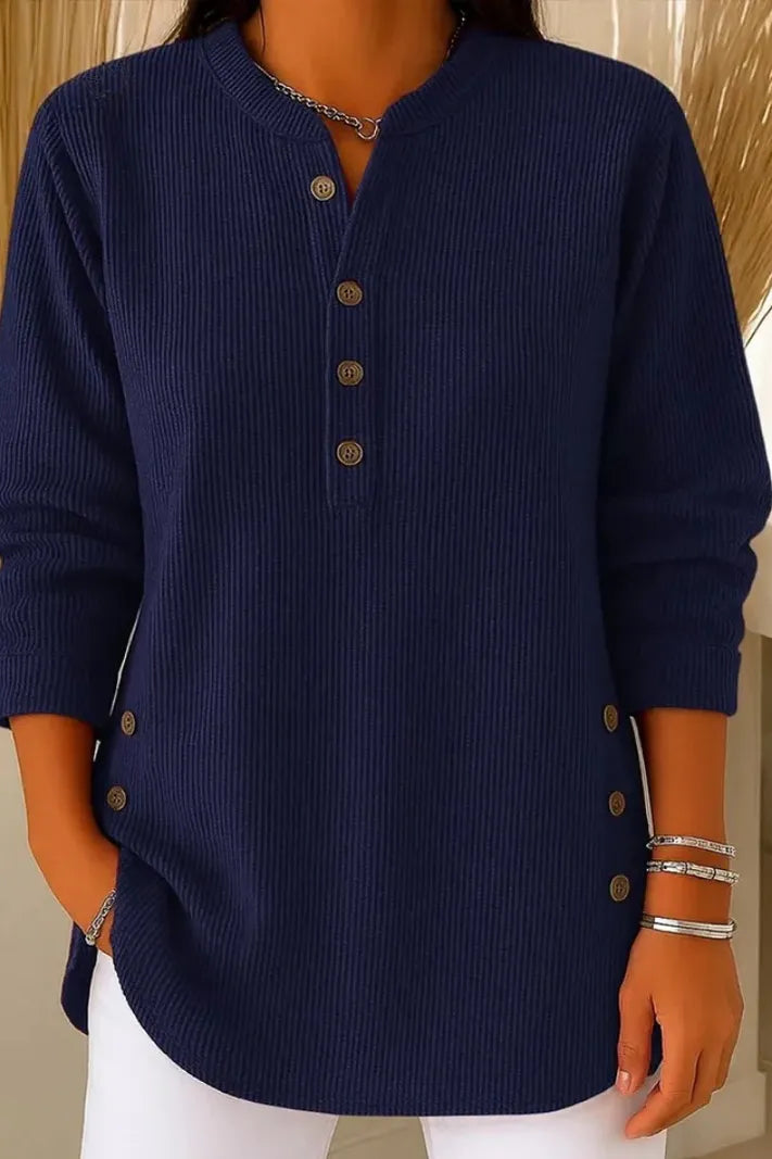 Olivia - Knit Sweater with Button Detail