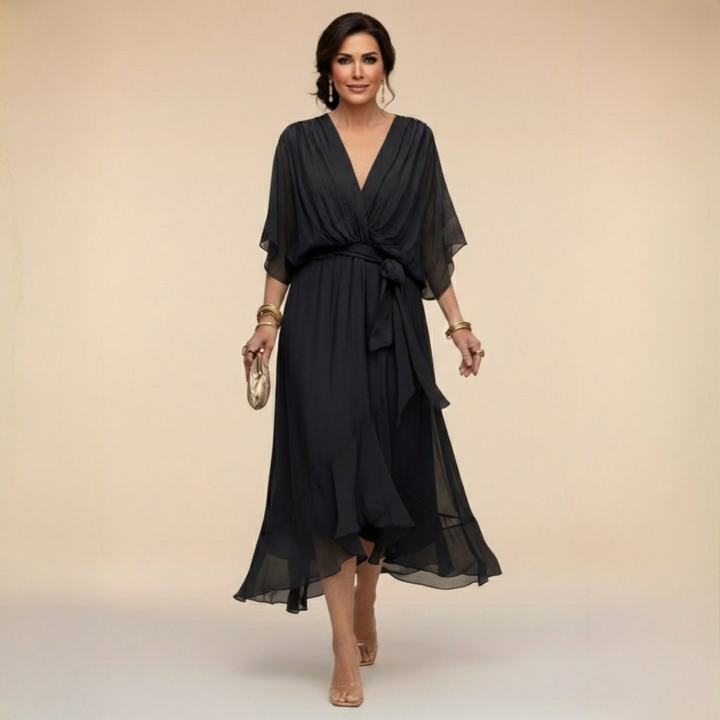 Sorena | V-Neck Buttoned Maxi Dress