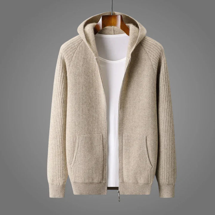 Textured Zip-Up Hoodie