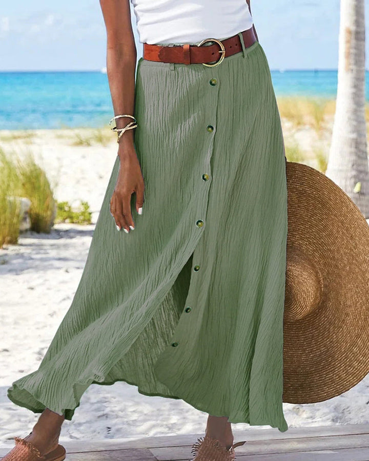 Syndy | Buttoned Flowing Midi Skirt