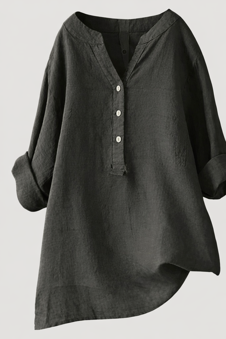 Linen Button-Up Blouse
