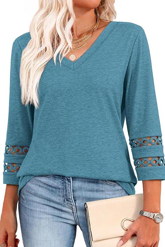Top with Elegant Edge V-Neck