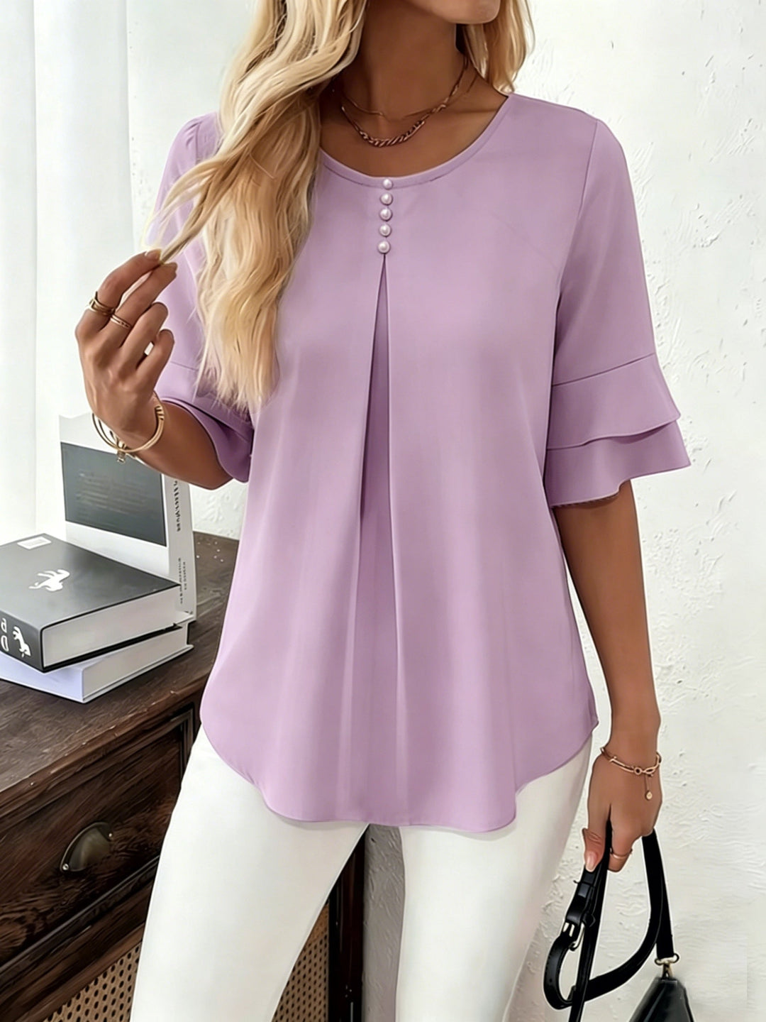 Celestia – GraceFlow Pleated Blouse