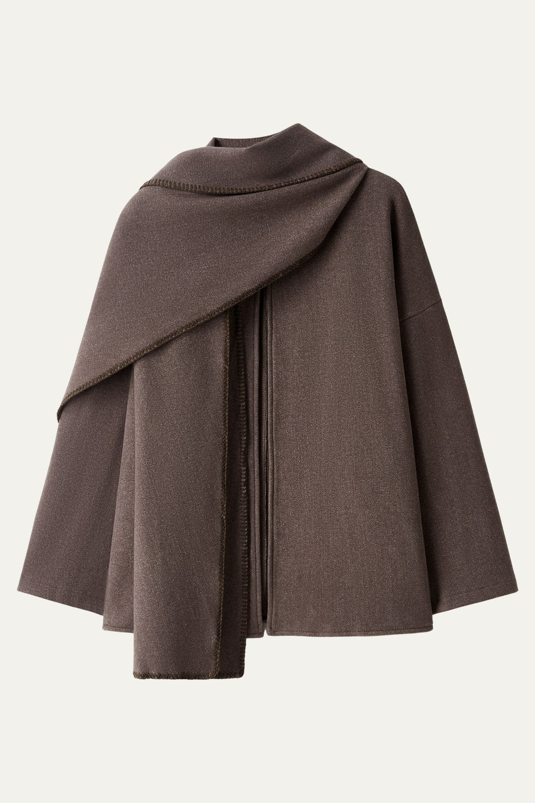 Jacket with oversized scarf