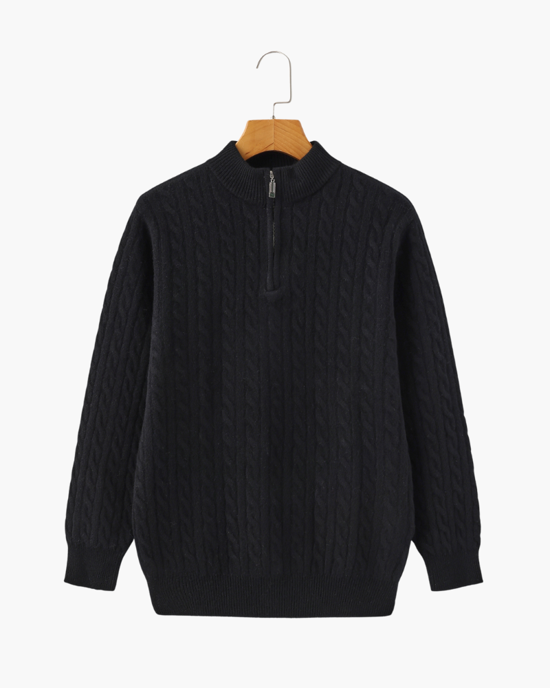 Cashmere Knit Half-Zip Sweater