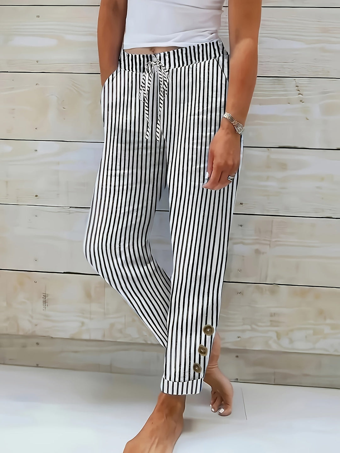 Raquelle - Striped Casual Pants