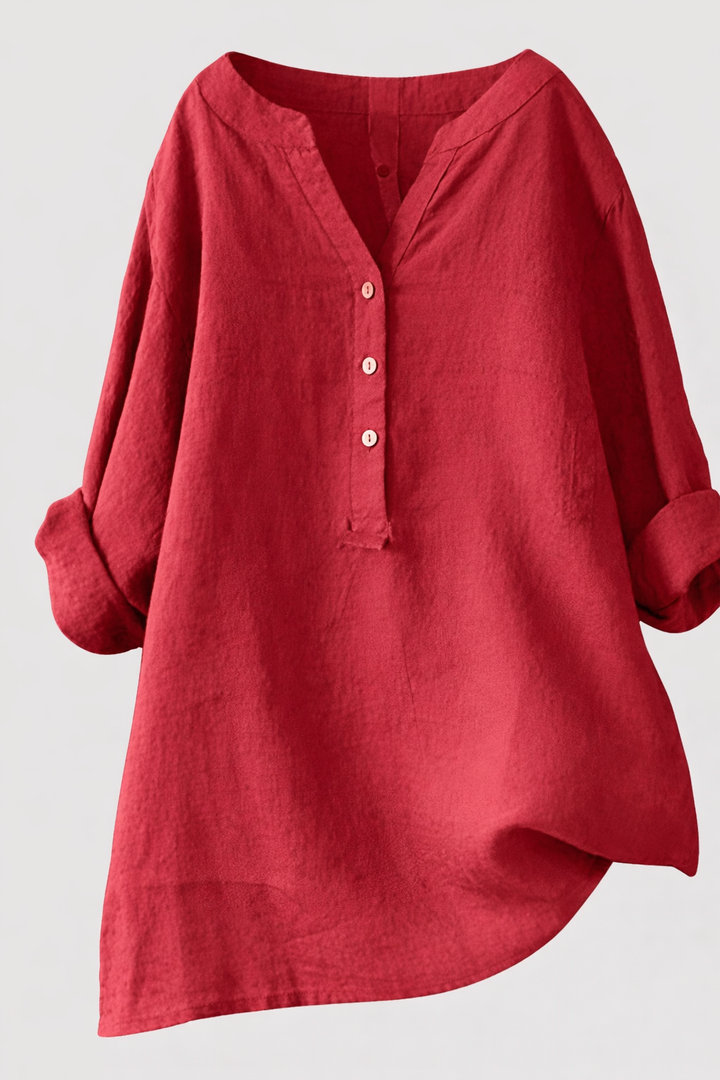 Linen Button-Up Blouse