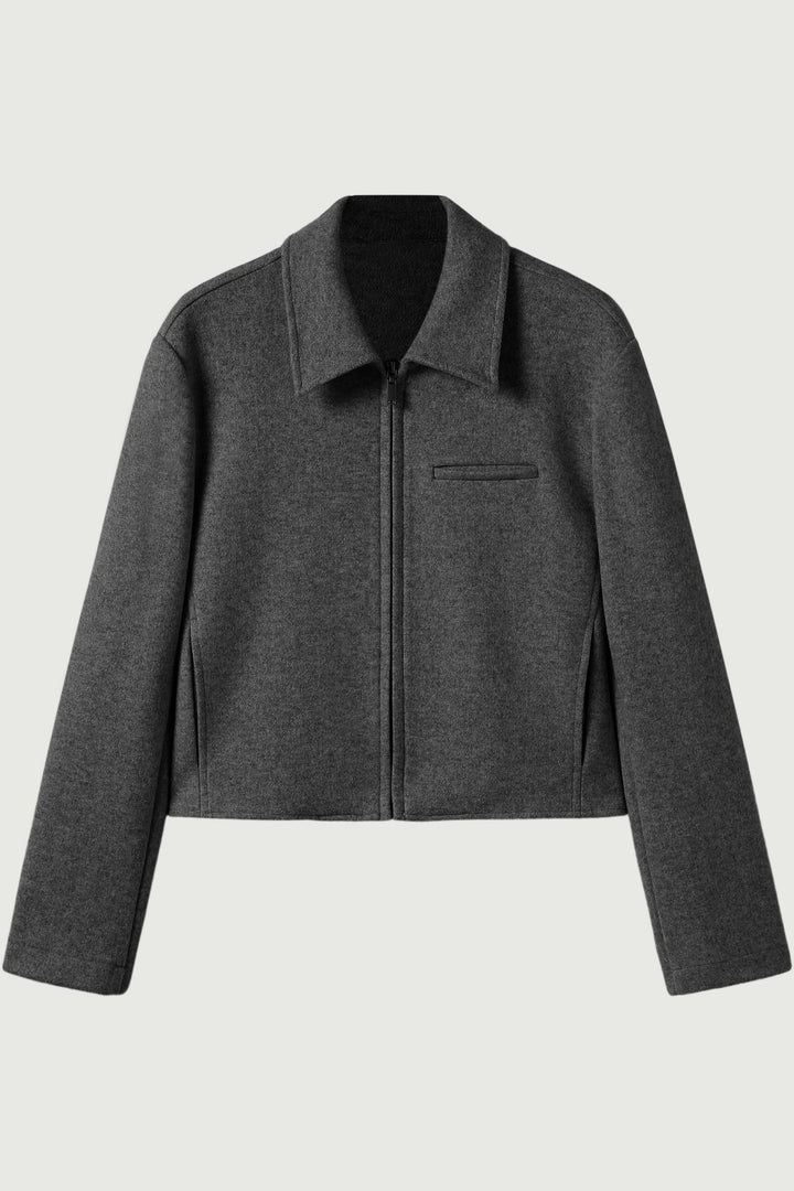 Cropped jacket with full zip
