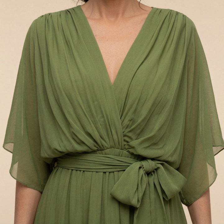 Sorena | V-Neck Buttoned Maxi Dress