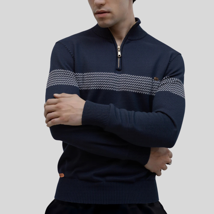 Fabio Quarter-Zip Knit Pullover
