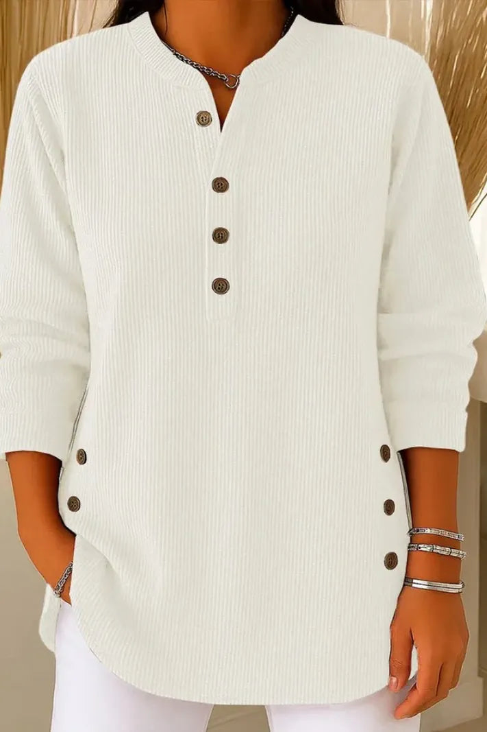 Olivia - Knit Sweater with Button Detail