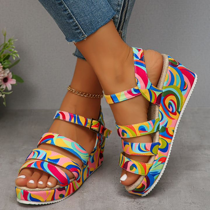 Luna | Elevated Retro Swirl Sandals